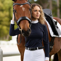 Polo de concours LeMieux Olivia manches longues Bleu marine