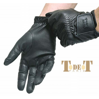 Gants sensation cuir T de T Noir