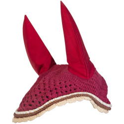 Bonnet anti-mouches Imperial Riding Italy de Luxe Rouge foncé / beige