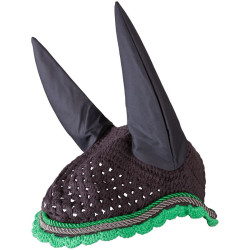 Bonnet anti-mouches Imperial Riding Italy de Luxe Gris / vert néon