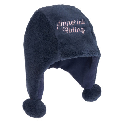 Bonnet Imperial Riding Furry Warm kids Bleu marine