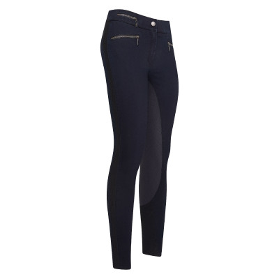 Pantalon d'équitation Euro-Star Onyx denim full grip Dark blue denim