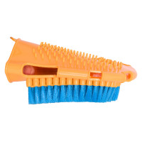 Gant de pansage avec brosse et côté massage Imperial Riding Néon orange