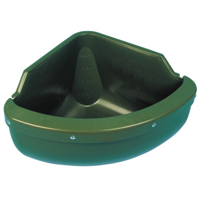 Mangeoire d'angle Kerbl 31 litres en plastique vert