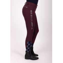 Pantalon d'équitation HV Polo Marijn Palm Springs FullGrip Dark berry Rouge