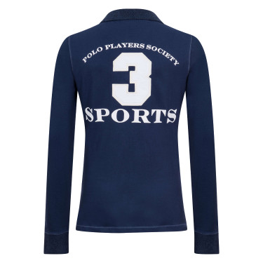 Polo Favouritas EQ manches longues HV Polo Denim melange Bleu Polo Favouritas EQ manches longues HV Polo Denim melange Bleu