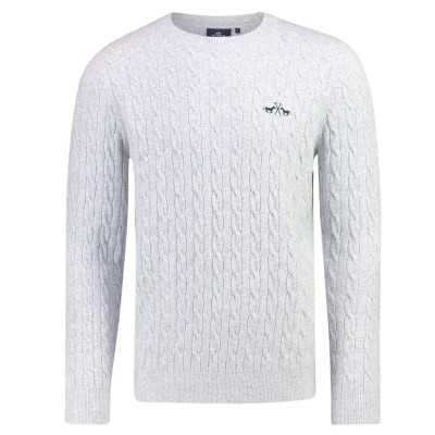 Pull torsadé homme HV Polo Classy Bruyère grise