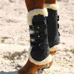 Guêtres proteck' compet doublure mouton T de T Noir / naturel Guêtres proteck' compet doublure mouton T de T Noir / naturel