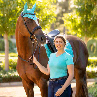 Tapis LeMieux Loire Memory Dressage Square Azure Bleu