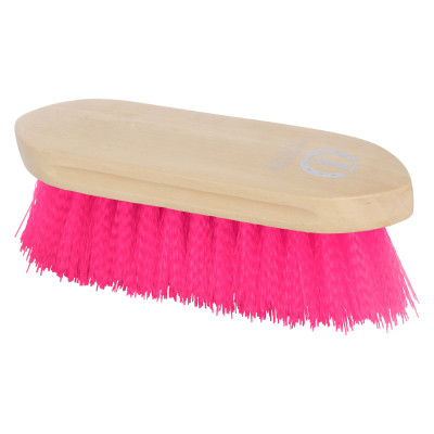 Imperial Riding Dandy brosse nylon dure avec dos bois verni Rose néon