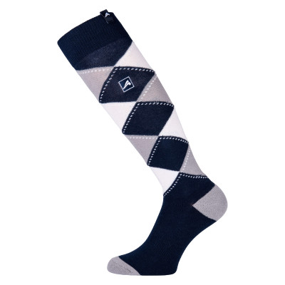 Chaussettes à carreaux Euro-Star Polygiene Marine / blanc / gris