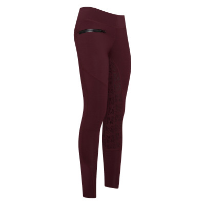 Pantalon d'equitation Euro-Star Dietse FullGrip l'hiv enfant Wine red / navy