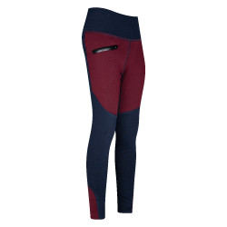 Legging d'équitation Easy Rider Dietse FullGrip enfant Wine red / navy Rouge