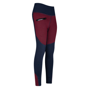 Legging d'équitation Easy Rider Dietse FullGrip enfant Wine red / navy Rouge