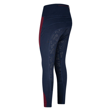 Legging d'équitation Easy Rider Dietse FullGrip enfant Wine red / navy Rouge