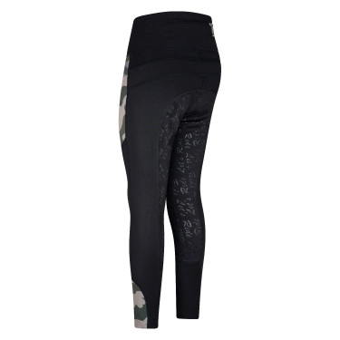 Legging d'équitation Euro-Star Dietse FullGrip enfant Noir / camouflage
