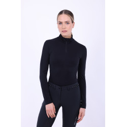 Top avec demi-zip Euro-Star Maggy Magnet melange Gris