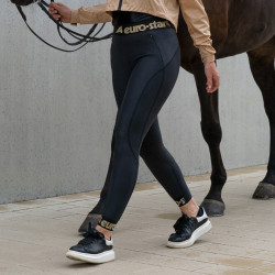 Legging d'équitation Euro-Star Athletic Fashion FullGrip Noir