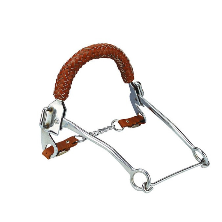 Hackamore Muserolle en Cuir Tresse Feeling