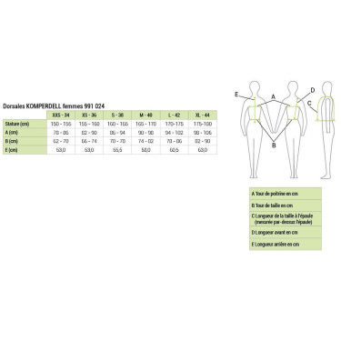 Dorsale Komperdell FlexFit femme Dorsale Komperdell FlexFit femme