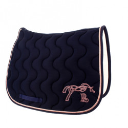 Tapis de selle Pénélope Classique Marine / rose Bleu Tapis de selle Pénélope Classique Marine / rose Bleu