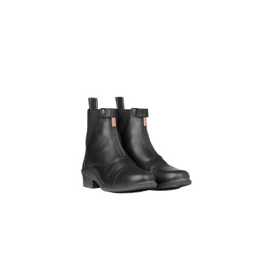 Boots cuir Rose fermeture éclair devant Horze Boots cuir Rose fermeture éclair devant Horze