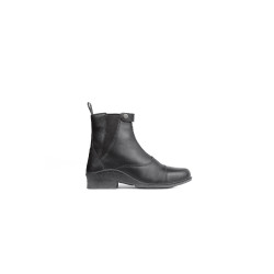 Boots cuir Rose fermeture éclair devant Horze Noir Boots cuir Rose fermeture éclair devant Horze Noir