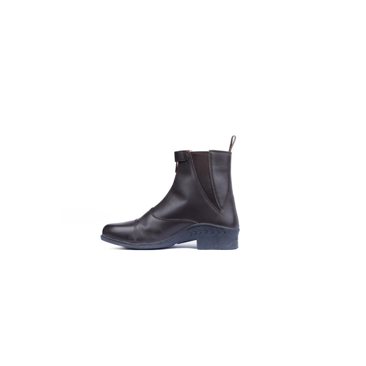 Boots cuir Rose fermeture éclair devant Horze Boots cuir Rose fermeture éclair devant Horze