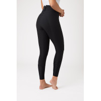 Léger pantalon à basanes cuir extensible Angelina femme Horze Noir