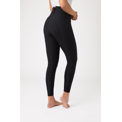Léger pantalon à basanes cuir extensible Angelina femme Horze Noir