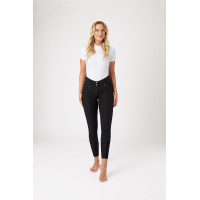 Léger pantalon à basanes cuir extensible Angelina femme Horze Noir