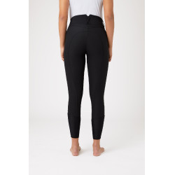 Léger pantalon à basanes cuir extensible Angelina femme Horze Noir