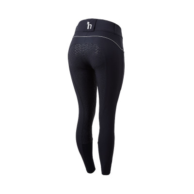 Pantalon d'équitation taille haute fond intégral silicone Aubrey femme Horze Bleu marine foncé