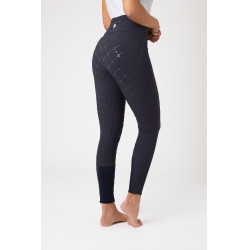 Pantalon à fond peau Désirée silicone et taille haute femme Horze Bleu marine foncé