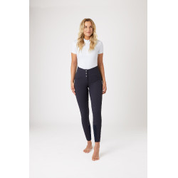 Pantalon à fond peau Désirée silicone et taille haute femme Horze Bleu marine foncé