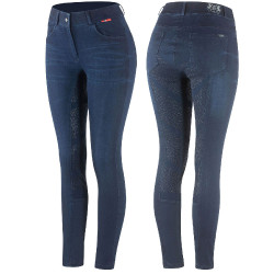 Pantalon d'équitation jean fond intégral silicone Elle femme B Vertigo