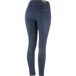 Pantalon d'équitation jean fond intégral silicone Elle femme B Vertigo Bleu foncé