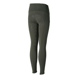 Leggings d'équitation de compression à fond intégral Gillian pour enfant Horze Vert kaki beetle Leggings d'équitation de compression à fond intégral Gillian pour enfant Horze Vert kaki beetle