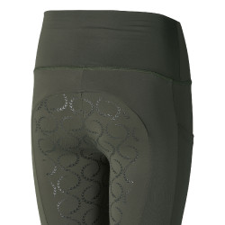 Leggings d'équitation de compression à fond intégral Gillian pour enfant Horze Vert kaki beetle Leggings d'équitation de compression à fond intégral Gillian pour enfant Horze Vert kaki beetle