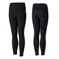 Leggings d'équitation de compression à fond intégral Gillian pour enfant Horze Noir Leggings d'équitation de compression à fond intégral Gillian pour enfant Horze Noir