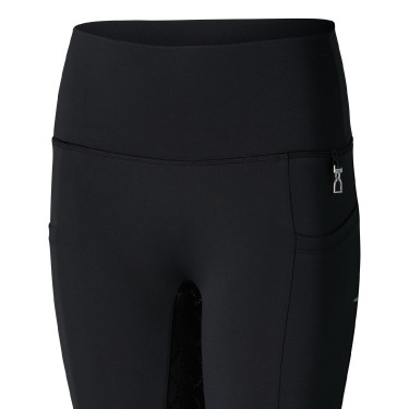 Leggings d'équitation de compression à fond intégral Gillian pour enfant Horze Noir Leggings d'équitation de compression à fond intégral Gillian pour enfant Horze Noir