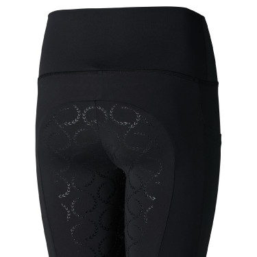 Leggings d'équitation de compression à fond intégral Gillian pour enfant Horze Noir Leggings d'équitation de compression à fond intégral Gillian pour enfant Horze Noir