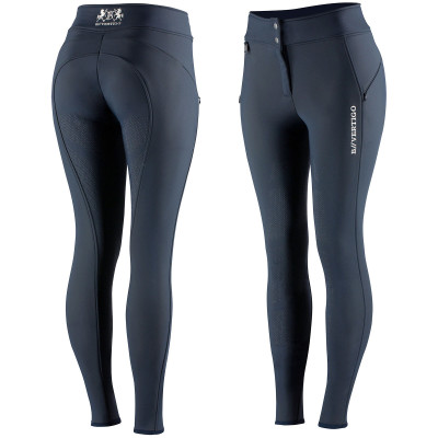 Pantalon d'équitation thermique Fond intégral Silicone Justine femme B Vertigo Bleu marine foncé