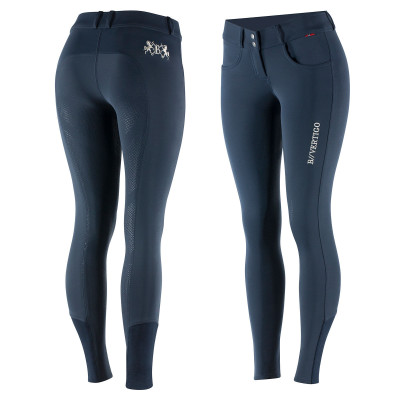 Pantalon d'équitation Meghan fond intégral grip silicone femme B Vertigo Bleu marine foncé