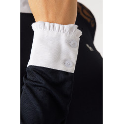 Polo de concours en dentelle à manches longues Sylvie Horze Bleu marine foncé