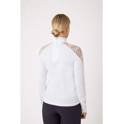 Polo de concours en dentelle à manches longues Sylvie Horze Blanc Polo de concours en dentelle à manches longues Sylvie Horze Blanc