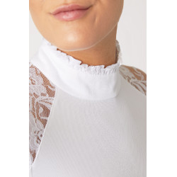 Polo de concours en dentelle à manches longues Sylvie Horze Blanc Polo de concours en dentelle à manches longues Sylvie Horze Blanc