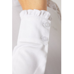 Polo de concours en dentelle à manches longues Sylvie Horze Blanc Polo de concours en dentelle à manches longues Sylvie Horze Blanc