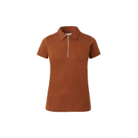 Polo Amy coton extensible manches courtes femme Horze Tabac