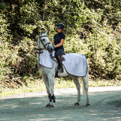 Couverture anti-insectes pour monter à cheval Eira avec encolure amovible Horze Gris